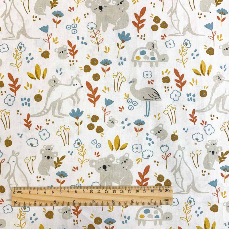 Algodón estampado PAPUNYA Blanco / Multicolor vintage